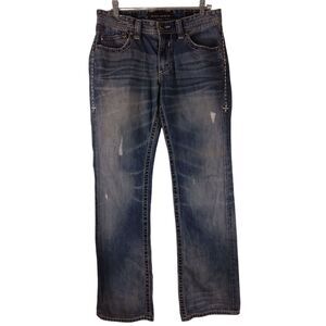 Affliction Black Premium jeans mens 32x32 blue distressed denim BLAKE boot cut